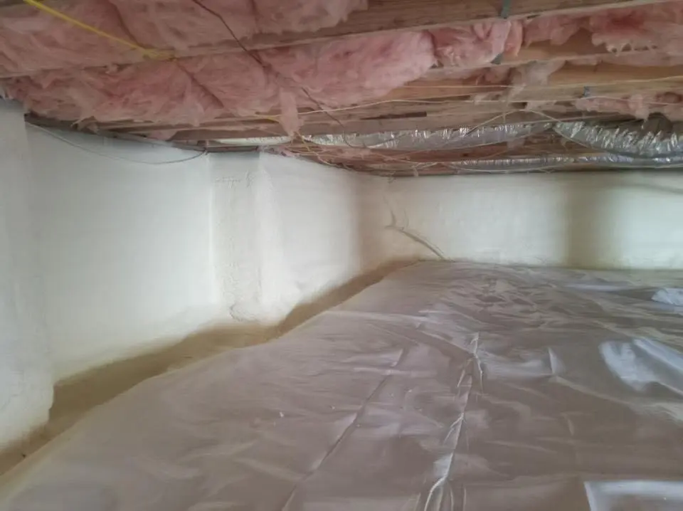 Crawl space encapsulation with closed-cell spray foam for Spray Foam Roofing in La Porte